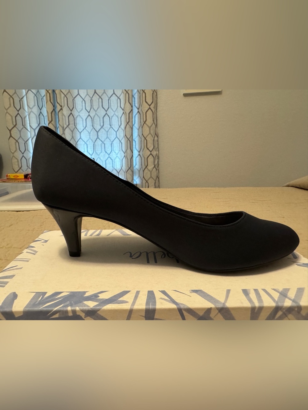 Navy Blue  Kitten Heel Pumps - Size 9.5